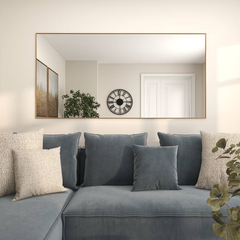 CosmoLiving by Cosmopolitan Gold Metal Room Wall Mirror with Thin Frame