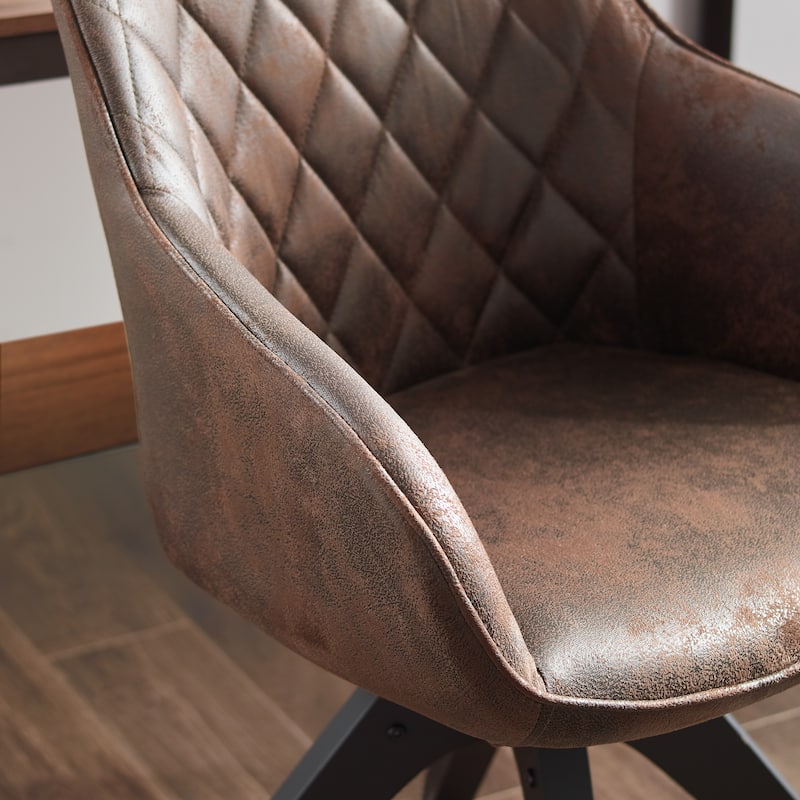 Art Leon Classical Swivel Office Accent Chair with Wood Legs