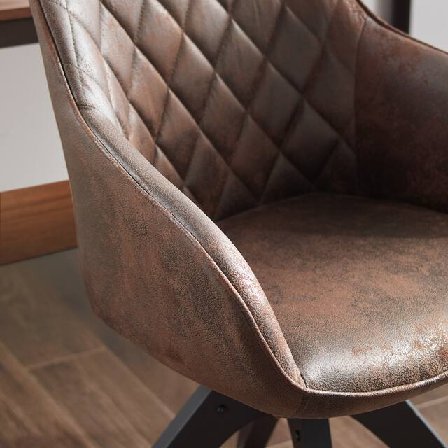 Art Leon Classical Swivel Office Accent Chair with Wood Legs