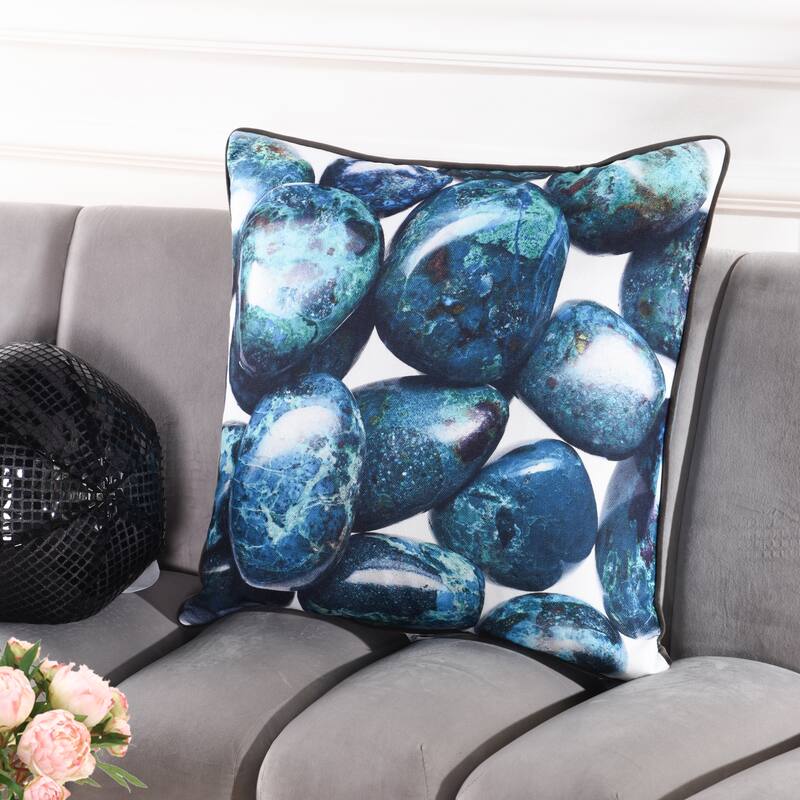 StyleCraft Norman Wyatt Home - Pebble Stone Print Pillow - Blue