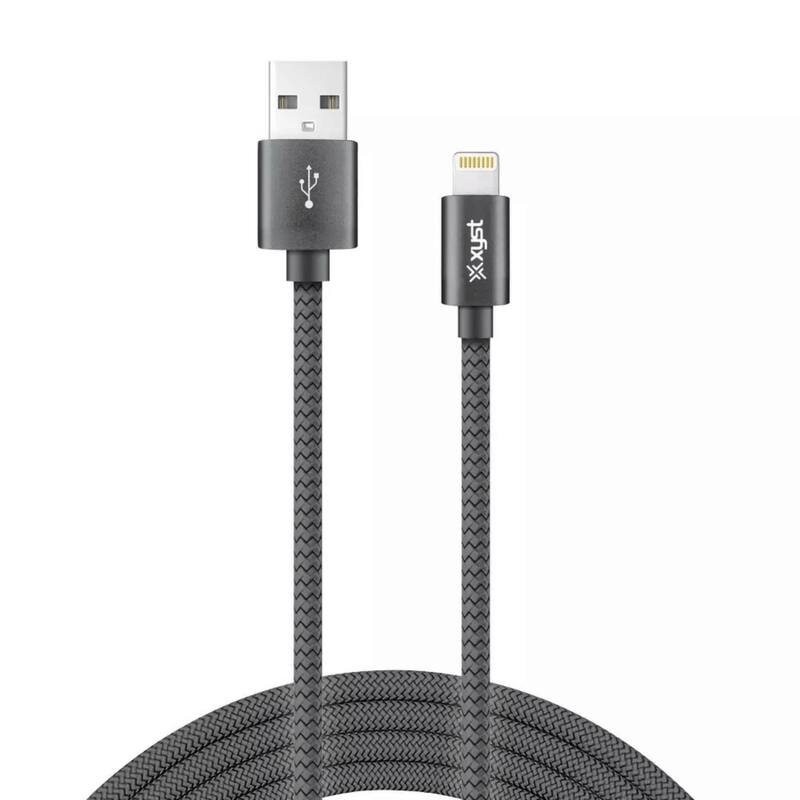 Xyst Charge and Sync USB to Lightning Braided Cable 10Ft - Black