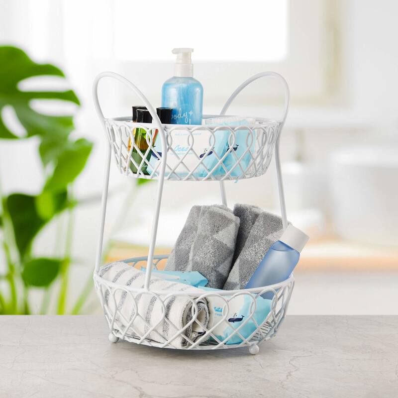 Mikasa Gourmet Basics Loop and Lattice 2 Tier Basket - 16 in x 12 in