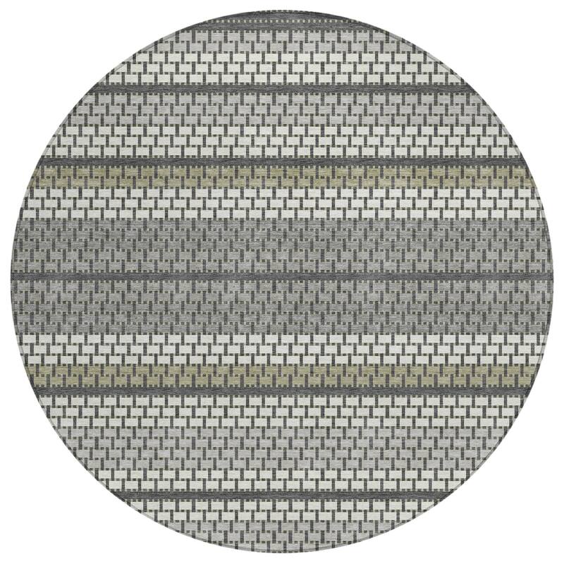 Machine Washable Indoor/ Outdoor Boho Stripe Chantille Rug