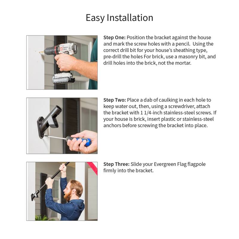 2-Position Cast Iron House Flag Bracket, White Finish