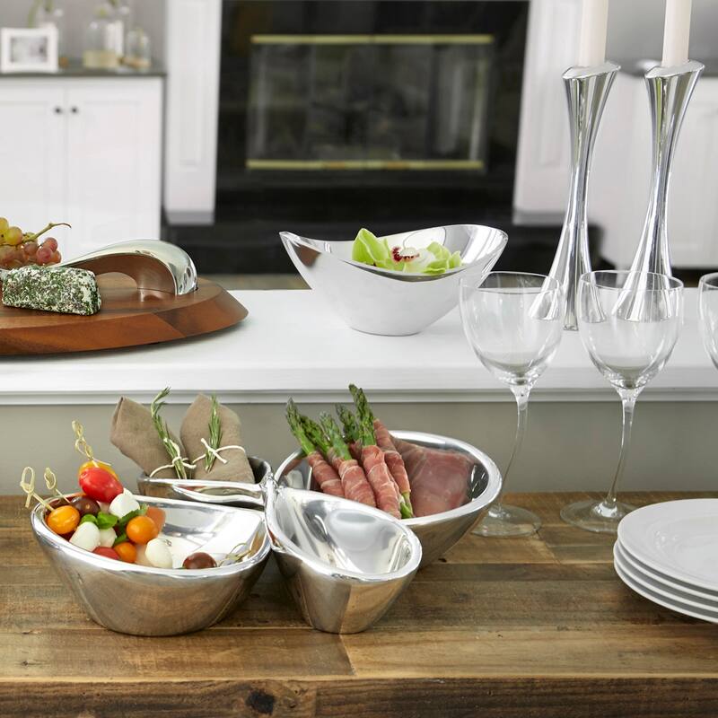 Nambe Infinity 2 Piece Server - 9" x 18" x 6"