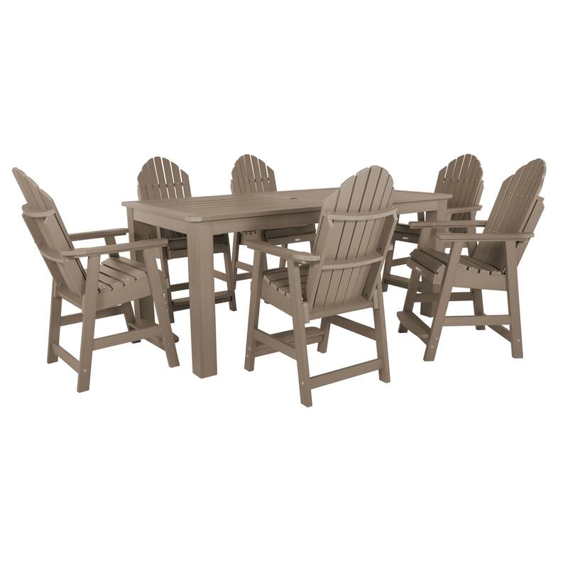 Hamilton Adirondack 7-Piece Outdoor Counter Height Dining Set - Woodland Brown