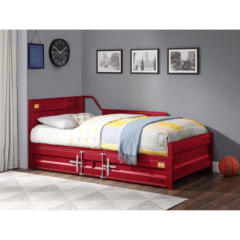Kamloops Twin Daybed with Roll-out Trundle - Red