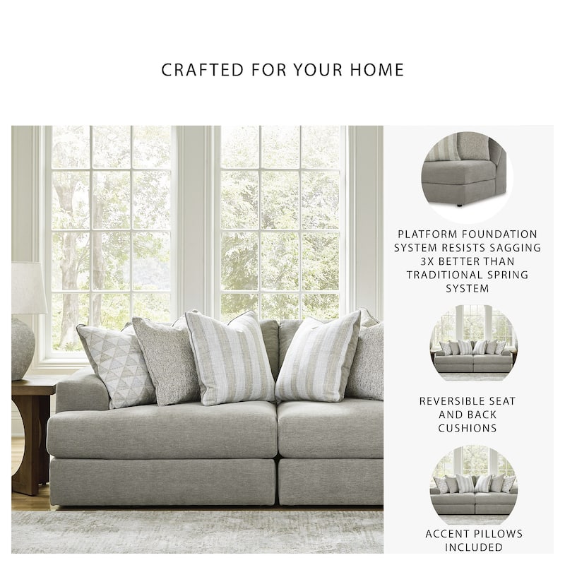 Signature Design by Ashley Avaliyah Gray 2-Piece Sectional Loveseat - 93" W x 44" D x 37" H