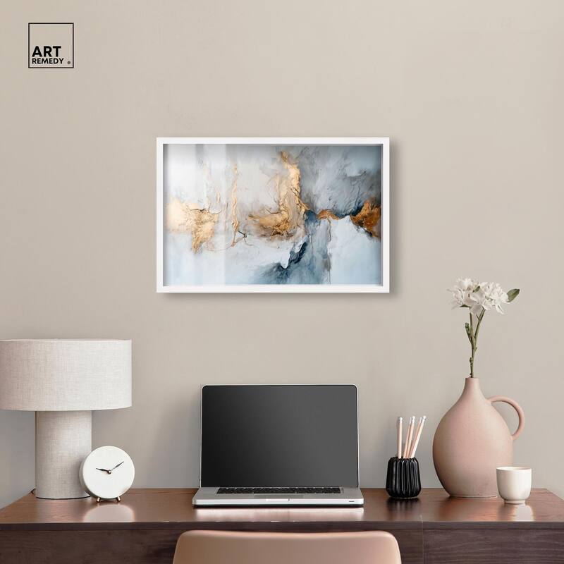 Canvas of Golden Shades Shadowbox by Art Remedy