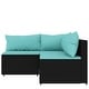 preview thumbnail 88 of 100, vidaXL Patio Corner Sofa with Cushions Black/Brown/Gray Poly Rattan