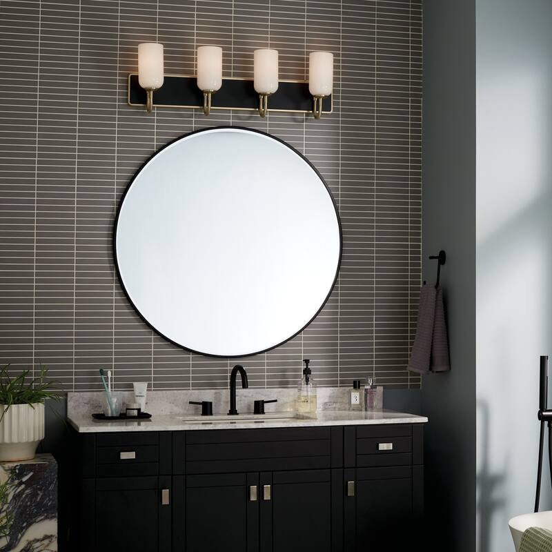 Kichler Lighting Solia 32 in. 4-Light Champagne Bronze with Black Vanity Light