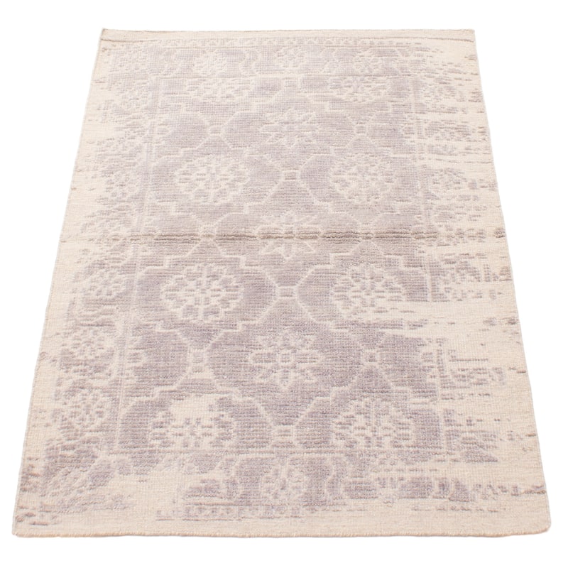 ECARPETGALLERY Hand-knotted Tangier Grey Wool Rug - 2'11 x 4'11