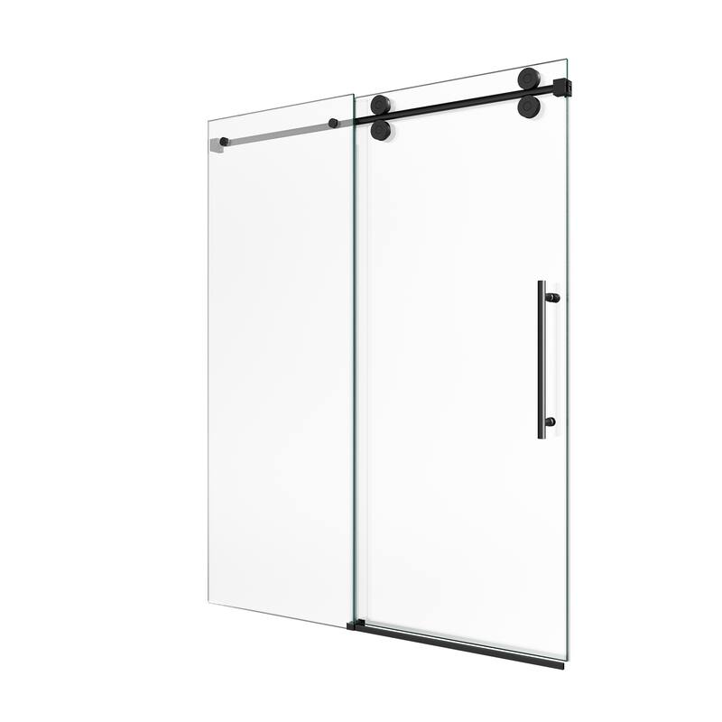 GDFStudio - Modern America Design Frameless Single Sliding Shower Door with 5/16" SGCC Tempered Glass & Stainless Steel Hardware