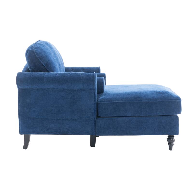 Oversized Chaise Lounge Indoor,Chenille Single Sofa Bed with Wide Seat,Upholstered Lazy Sleeper Armchair
