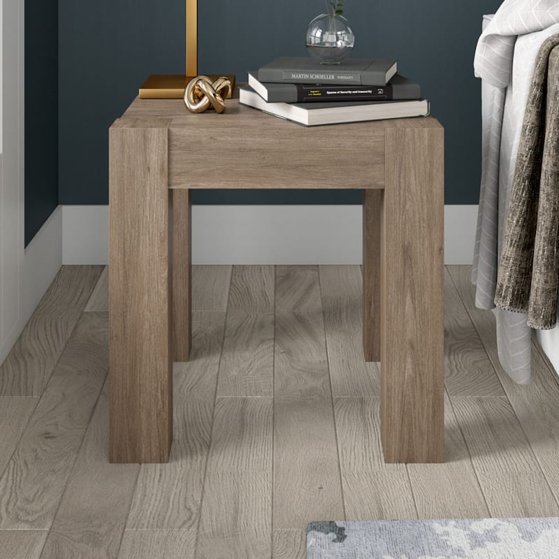Wood Square End Table with 4 Legs 22 Inches MDF Wood - 22” x 22” x 22” (D x W x H)