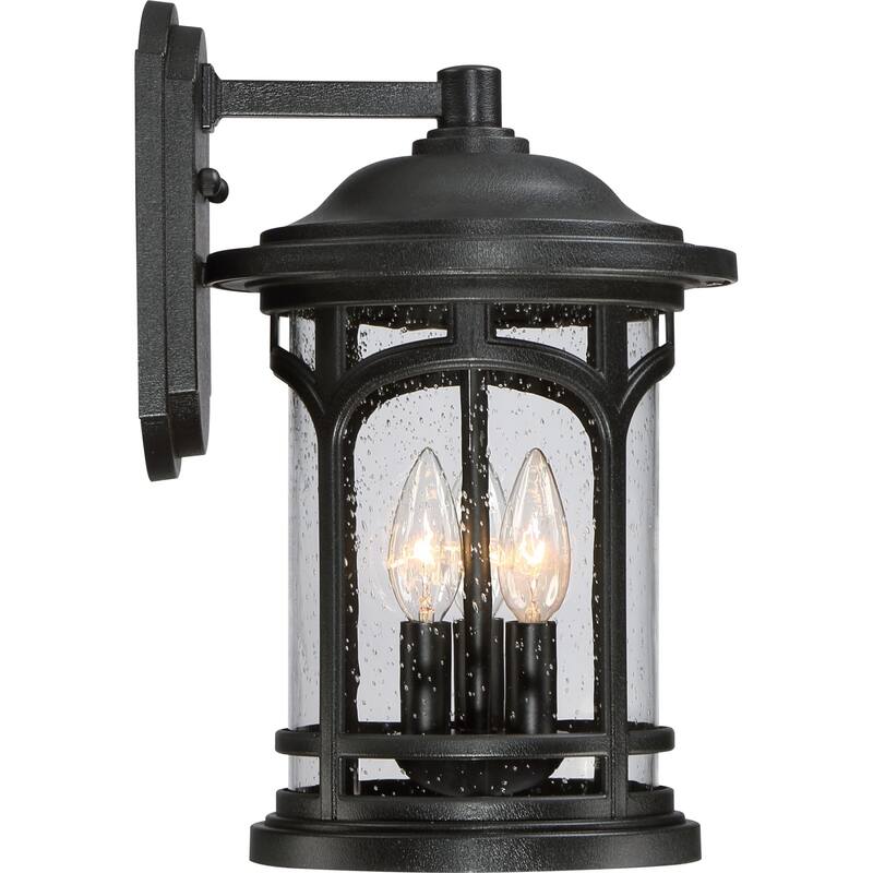 Roseto Clinton 3 Light 14-1/2" Tall Outdoor Wall Sconce with a Glass