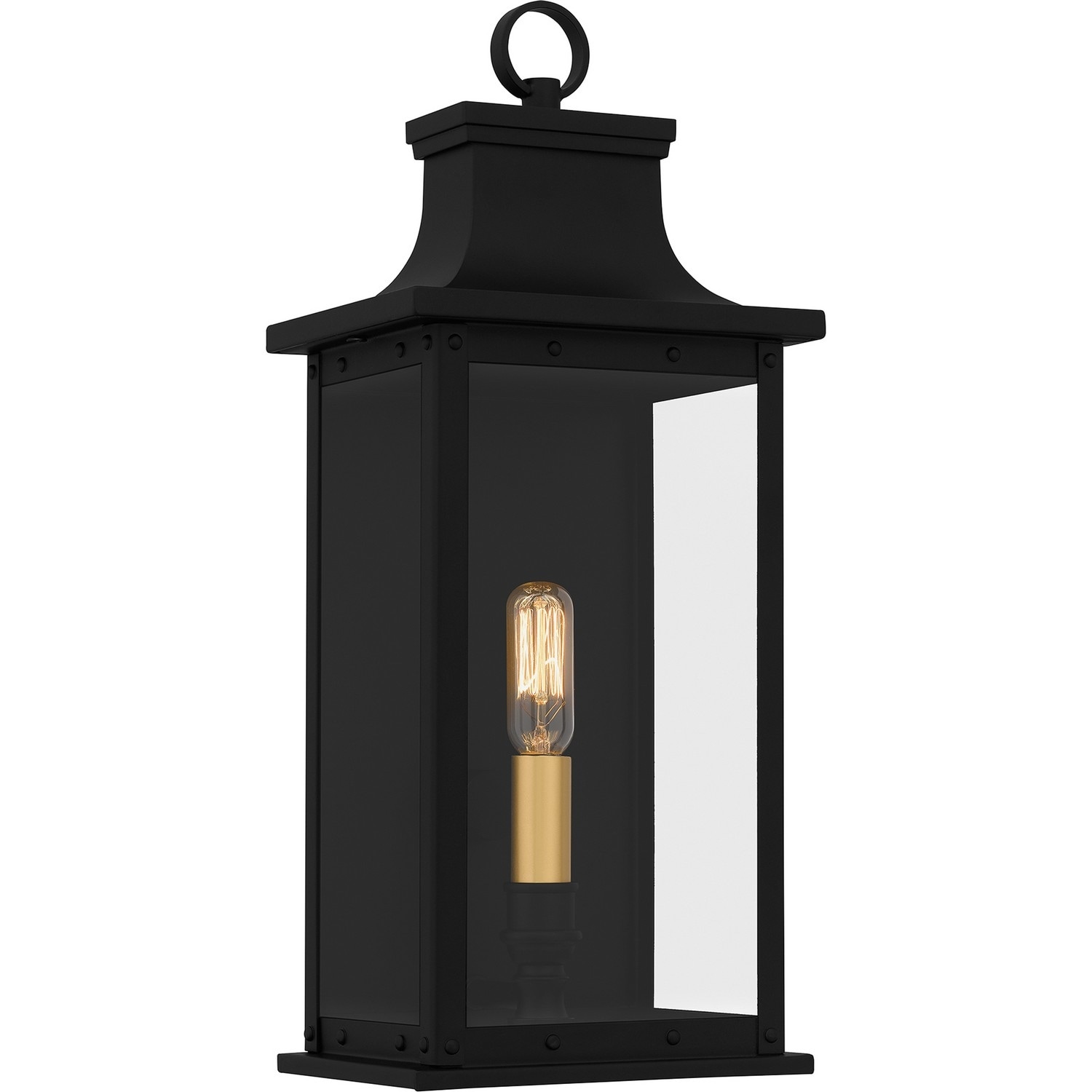 Matte Black One Light Outdoor Wall Mount from the Abernathy Collection