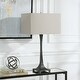 preview thumbnail 4 of 6, Tapered Cast Iron Table Lamp with Rectangular Shade - 29.5" - Black and Cream