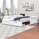 preview thumbnail 8 of 14, Twin to King Extendable Wooden Daybed with Trundle and Dual Storage Drawers, Solid Wood Frame