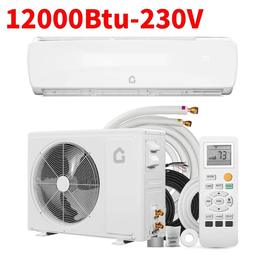 12000BTU 230V Q Panel Mini Split Unit Air Conditioner, for Rooms up to 750 Sq. Ft. - N/A