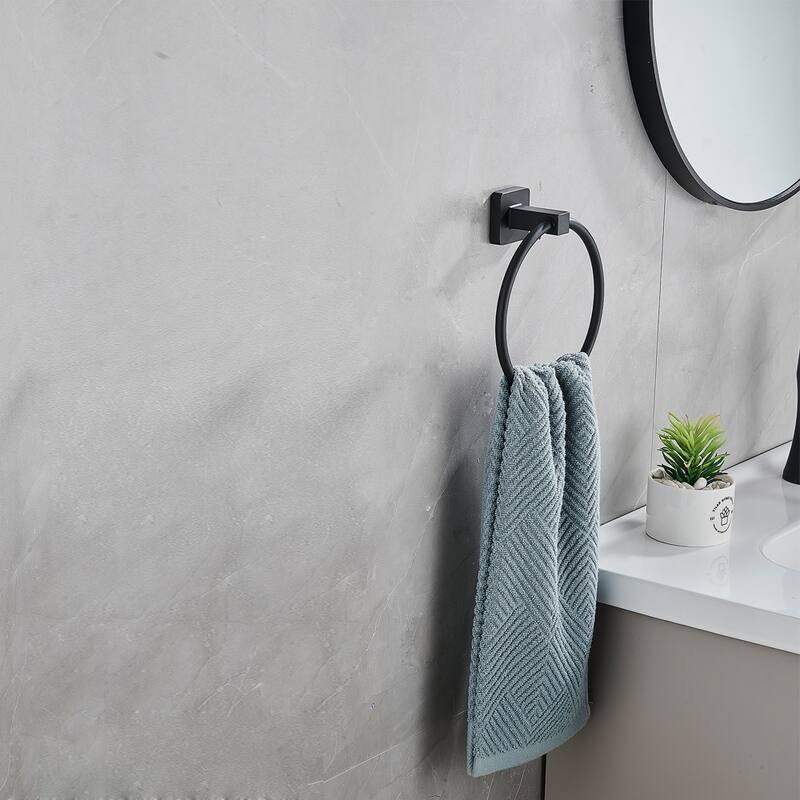4-Piece Bath Hardware Set with Towel Bar,Towel Ring,Toilet Paper Holder and Towel Hook