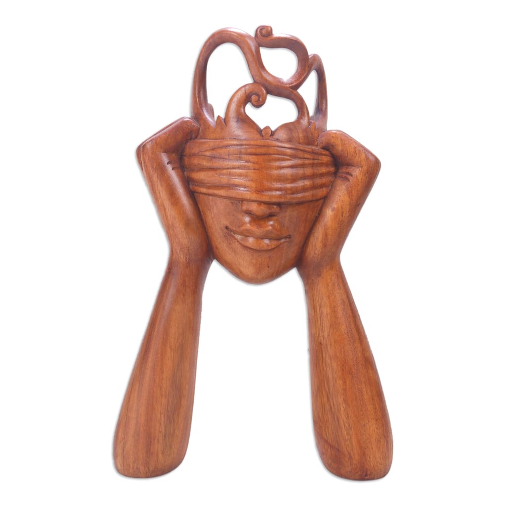 Novica Handmade Surprising You Wood Statuette