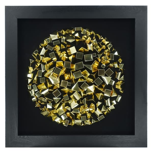 slide 2 of 5, HUJI Abstract Origami Geometry Shadow Box Wall Decor - N/A Gold&Silver