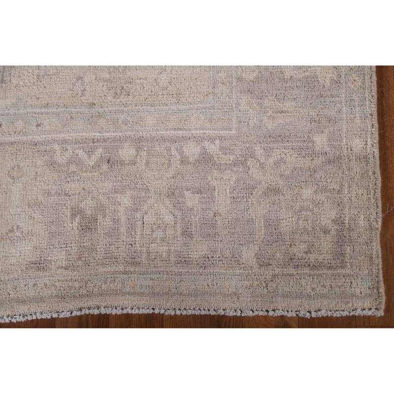 Hand Knotted Oriental 100% Wool Carpet Transitional All-Over Brown Oushak Area Rug - 6' 1'' X 4' 0''
