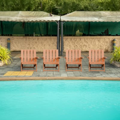 Amalfi Fully Assembled All-Weather Outdoor Folding Modern Adirondack Chair
