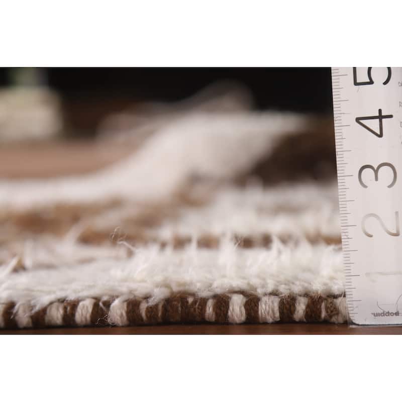 Natural Dye Anatolian Runner Rug Handmade Beige Turkish Wool Carpet - 3'2"x 11'4"