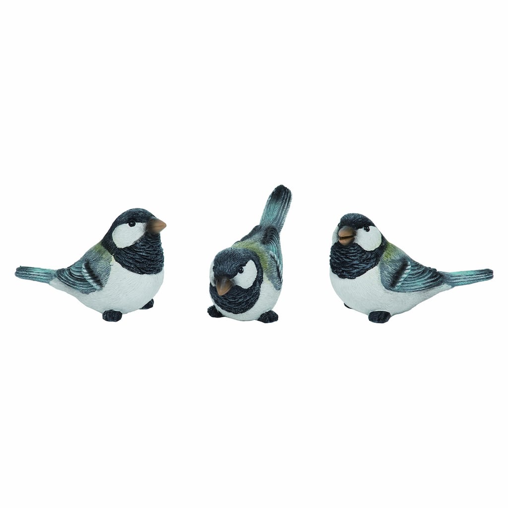 Transpac Large Resin Black & White Bird Set of 3 Spring Home Decorations