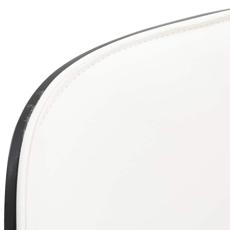 LeisureMod Tule Dining Chair with Upholstered Seat and White Steel Frame