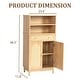 preview thumbnail 3 of 1, Oak Bathroom Storage Cabinet 1 Drawer 2 Door 4 Tier with Rattan Surface