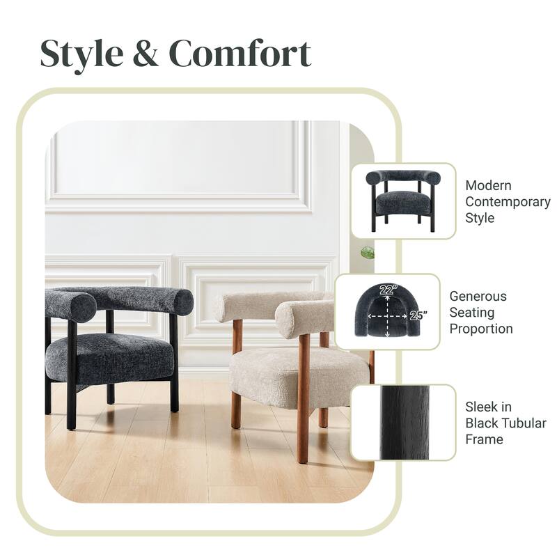NPD Furniture Vincent Chenille Accent Arm Chair