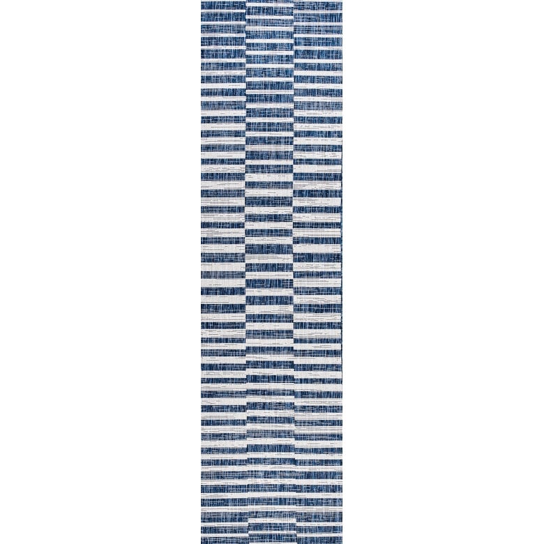 JONATHAN Y Grid Modern Offset Stripe Indoor/Outdoor Area Rug