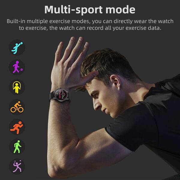Smart Watch Fitness Wristband Sport Tracker Pro Version 1 22 Inch Waterproof Ip67 Heart Rate Blood Pressure Monitoring Overstock 28915990