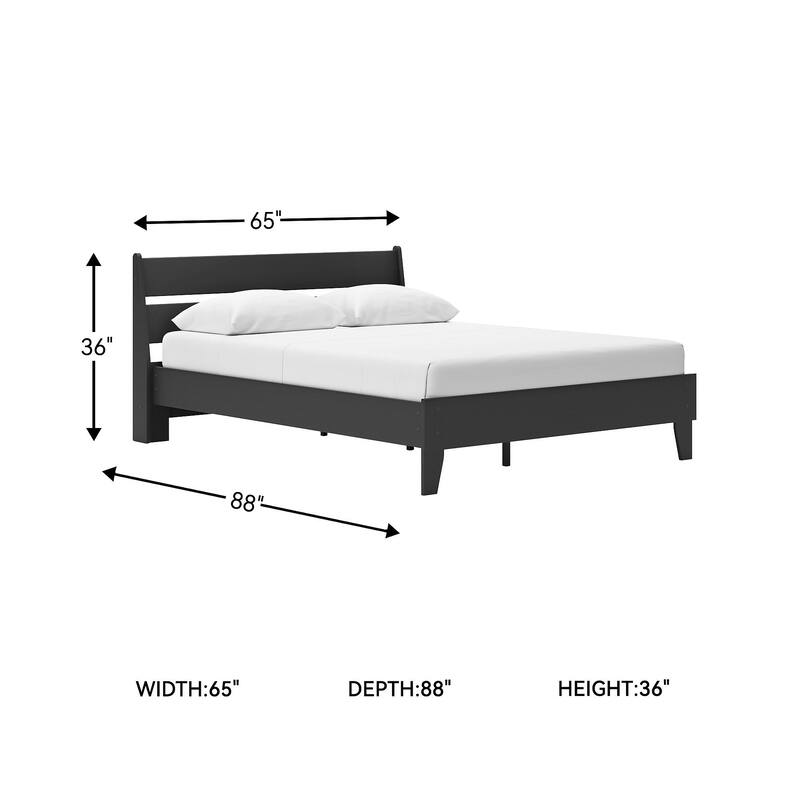 Signature Design by Ashley Socalle Black Panel Platform Bed