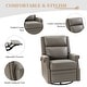 preview thumbnail 26 of 88, Echidna 29.6" Transitional Genuine Leather Swivel Rocker Nursery Chair with Nailhead Trim by HULALA HOME