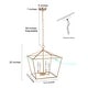 preview thumbnail 9 of 10, Modern Gold 4-Light Geometric Lantern Cage Chandelier for Kitchen Island - L17.7"*W17.7"*H20"