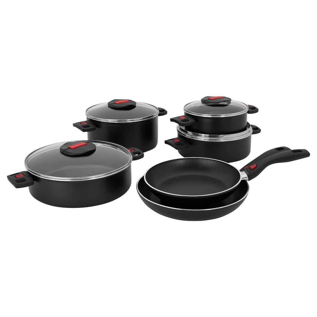 BALLARINI Click and Cook by HENCKELS 10-pc Cookware Set - Black