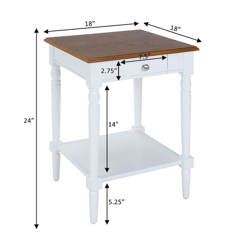 1 Drawer End Table with Shelf, Wood Accent Side Table with Concealed Storage and Display Space for Any Room - 18