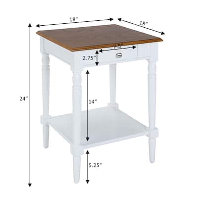 1 Drawer End Table with Shelf, Wood Accent Side Table with Concealed Storage and Display Space for Any Room - 18