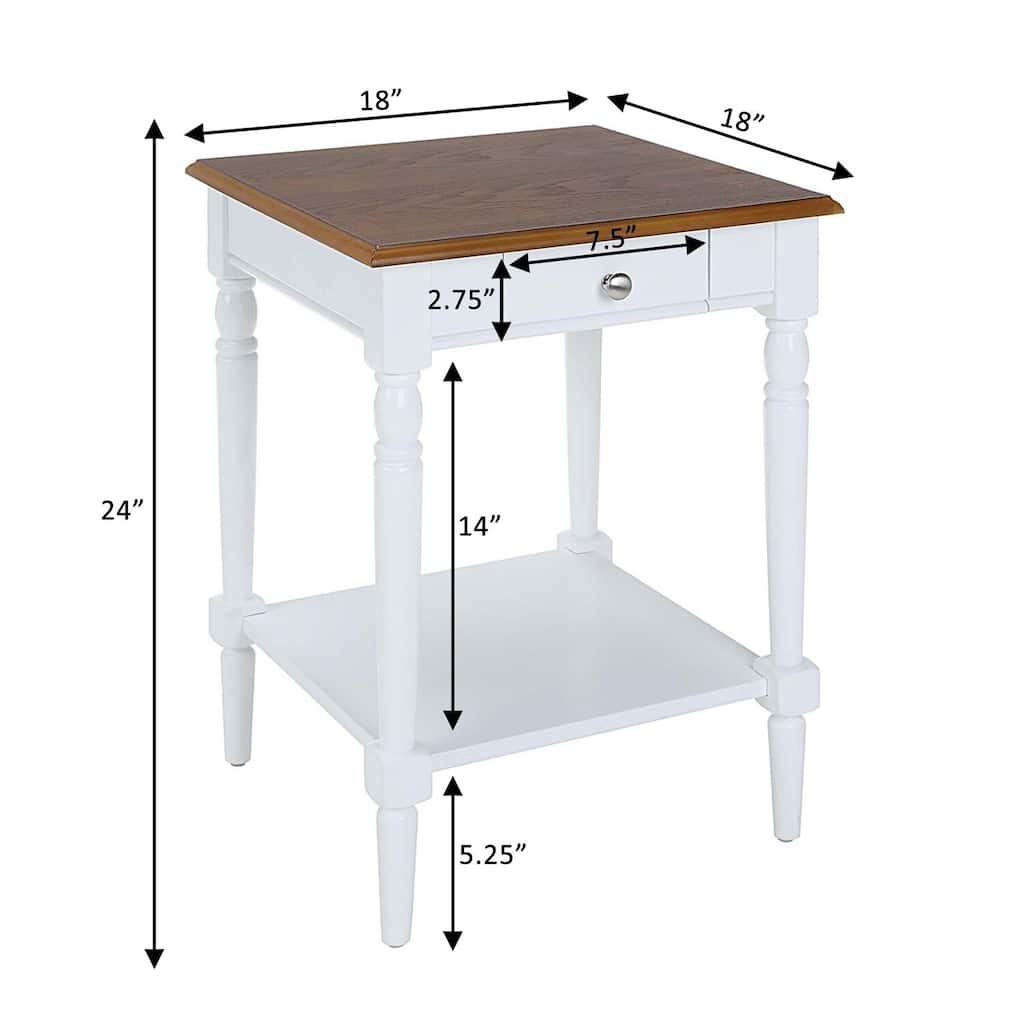1 Drawer End Table with Shelf, Wood Accent Side Table with Concealed Storage and Display Space for Any Room - 18