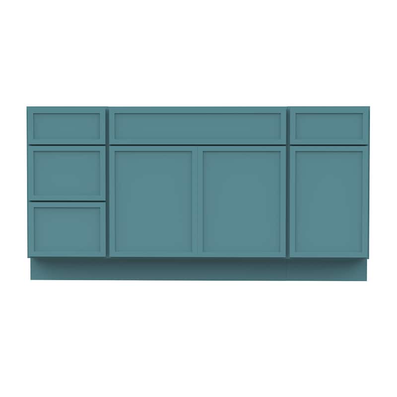 Vanity Art 63" Birch Freestanding Bathroom Vanity Cabinet without Top