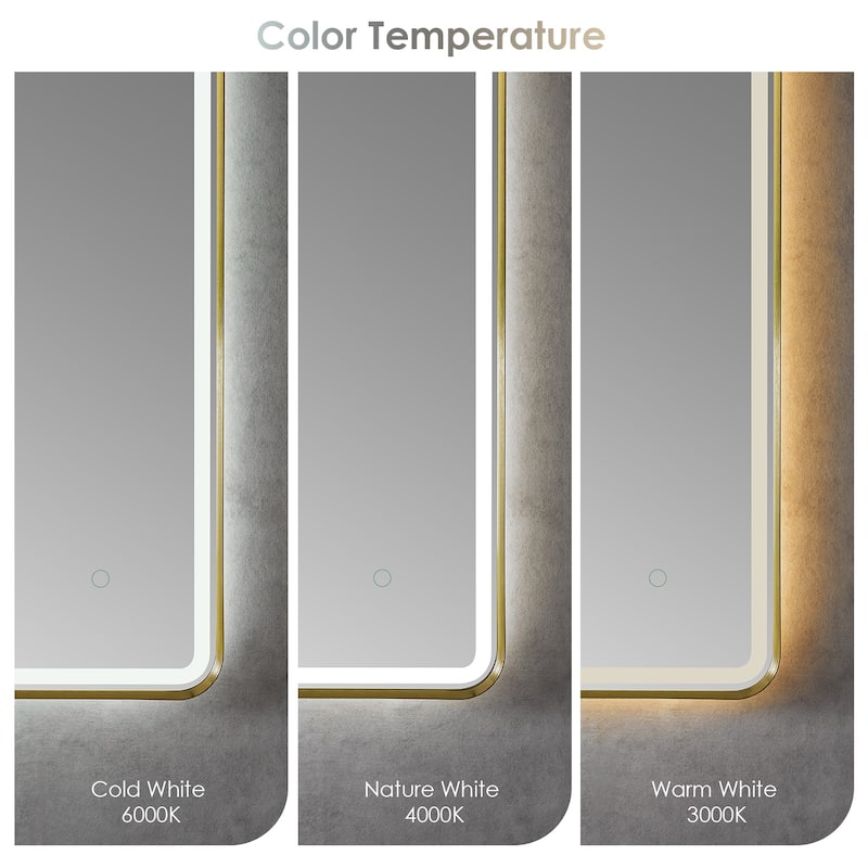 Altair Viaggi Rectangle Framed LED Lighted Wall Mirror