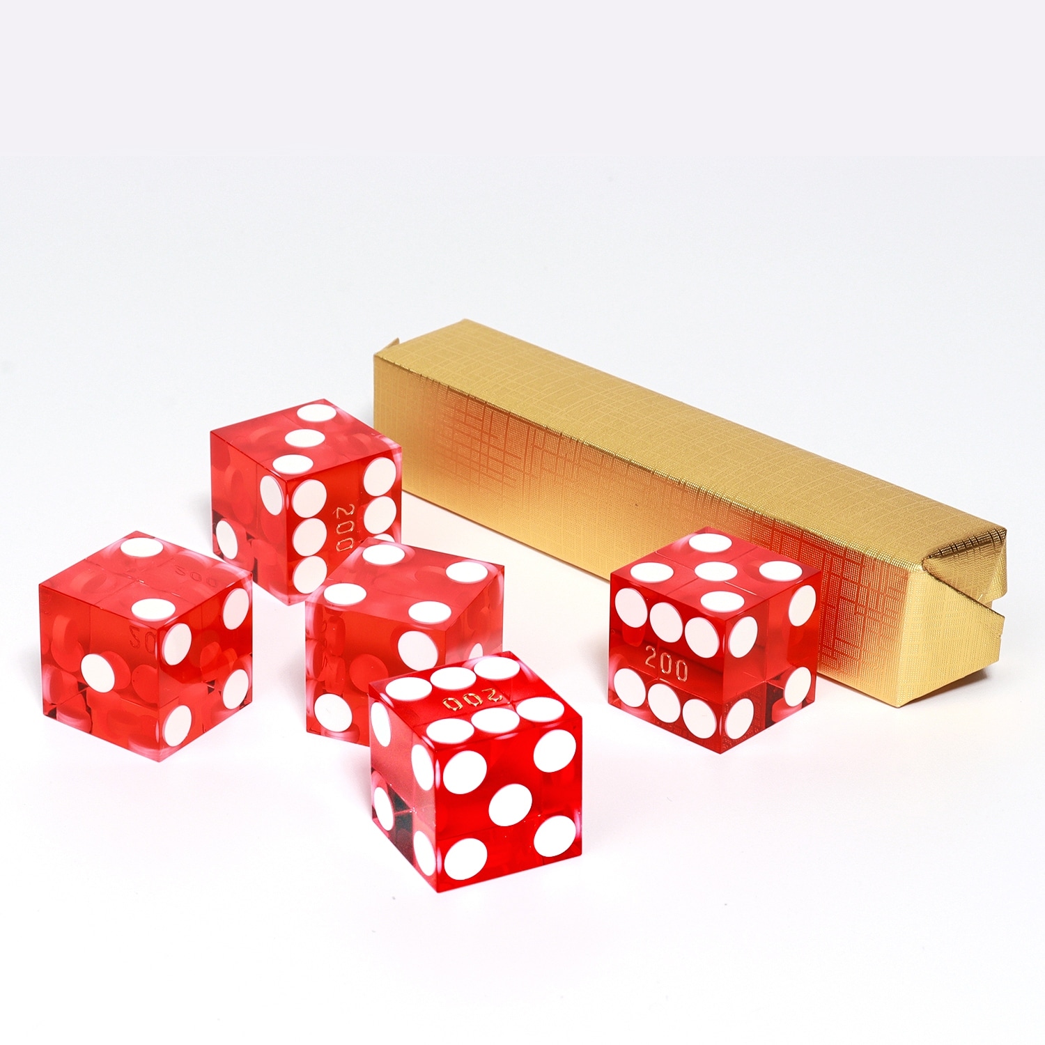 GSE™ AAA Grade 19mm Casino Craps Dice Set of 5 with Matching Serialized Numbers for RPG, Dice Stacking, Yahtzee Dice Games