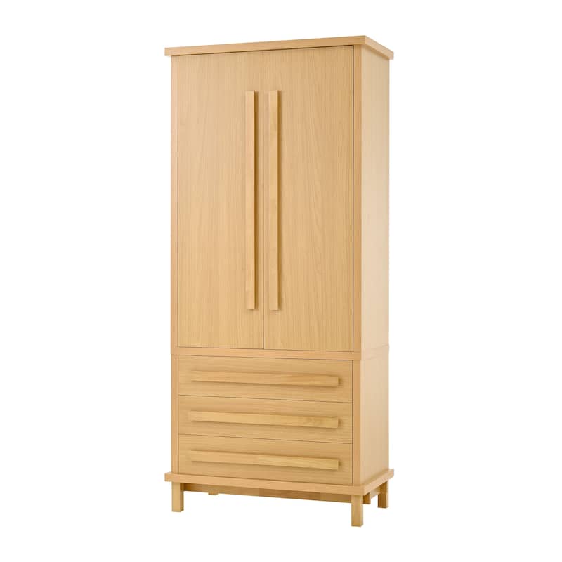70" Wooden Kitchen Pantry Cupboard with 6 Door Shelves and 3 Drawers