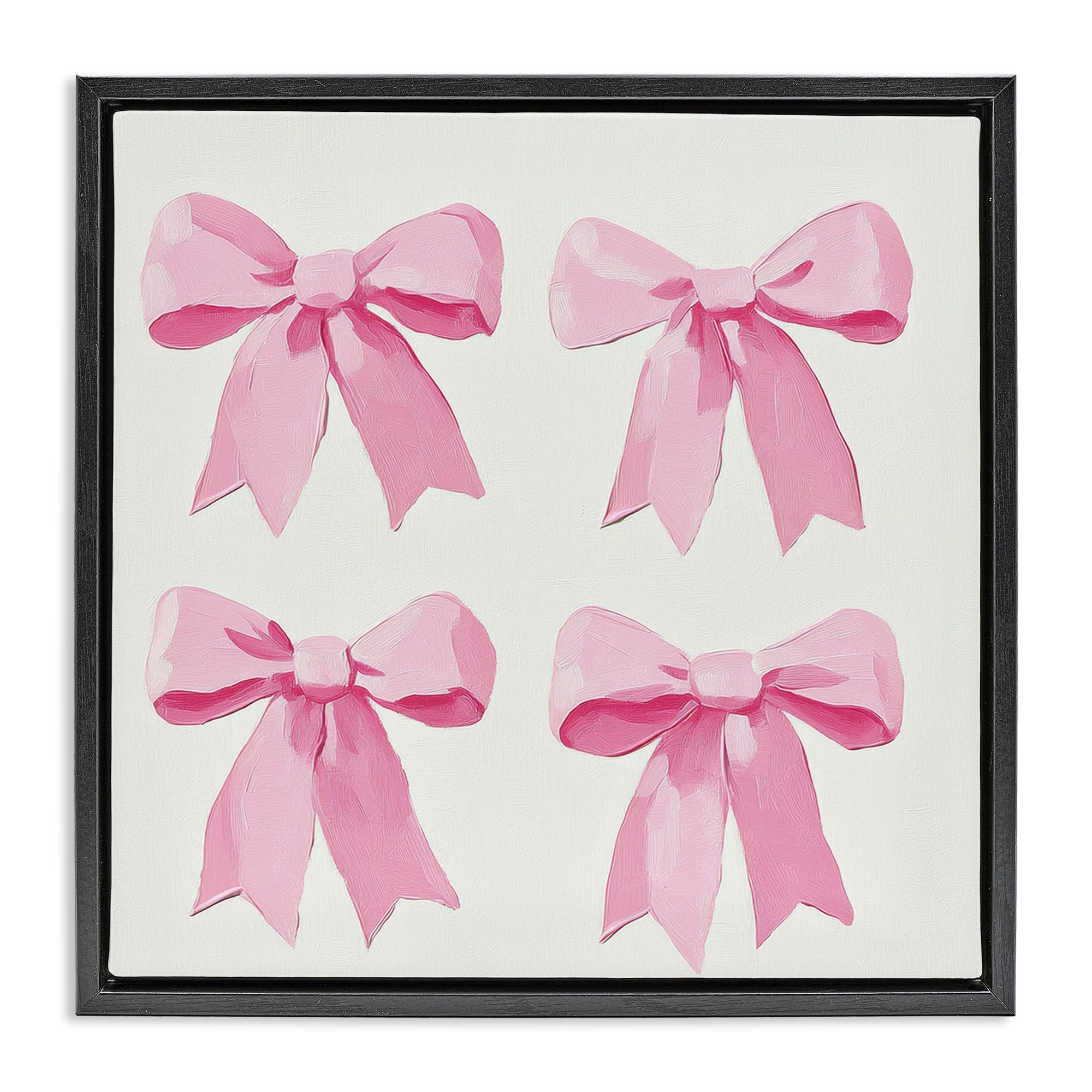 Stupell Four Soft Pink Bows Framed Floater Canvas Wall Art Design By Petal Prints Design