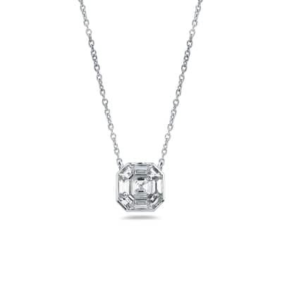 Auriya 14k Gold 1/3ctw Asscher-cut Diamond Station Necklace (G-H, VS1-VS2)