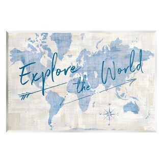 Stupell Explore The World Motivational Map Wall Plaque, Design By Sue Schlabach